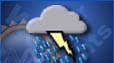 Thunderstorms, Mostly sunny